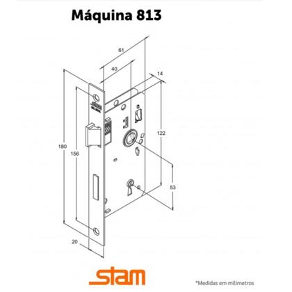 Imagem de Fechadura Porta Interna 813 Escovado Roseta Em Aço Inox Stam