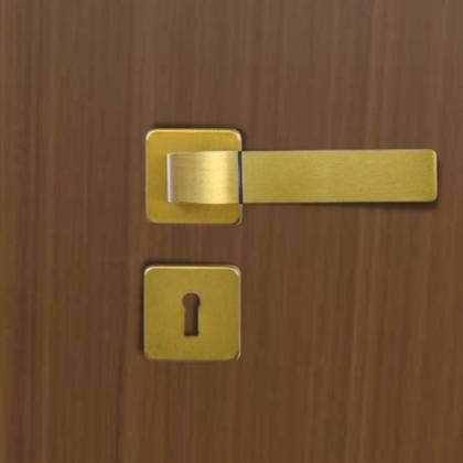 Imagem de Fechadura Porta Quarto Sala Escritório Roseta Módena Bronze Latonado Interna MGM