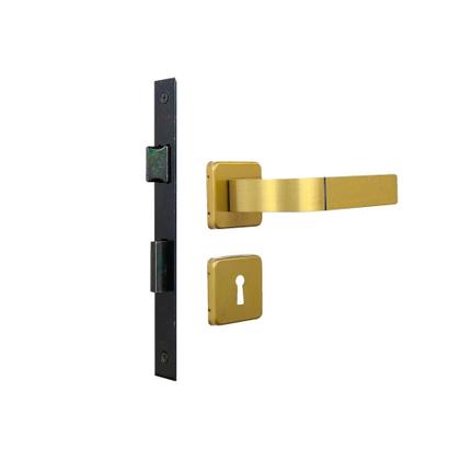 Imagem de Fechadura Porta Quarto Sala Escritório Roseta Módena Bronze Latonado Interna MGM