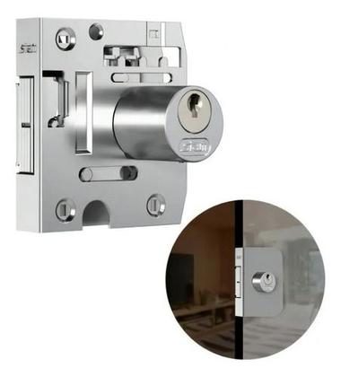 Imagem de Fechadura Porta Vidro Blindex Correr Cilindro Redondo Stam