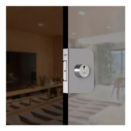 Imagem de Fechadura Porta Vidro Blindex Correr Cilindro Redondo Stam