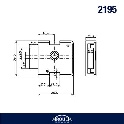 Imagem de Fechadura Porta Vidro Blindex Mini Vazada 2195 Sem Cilindro