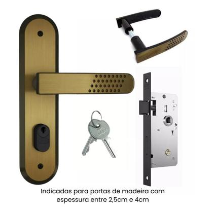 Imagem de Fechadura Reforçada Luxo para Porta de Madeira 1801/21 Oxidada Stam