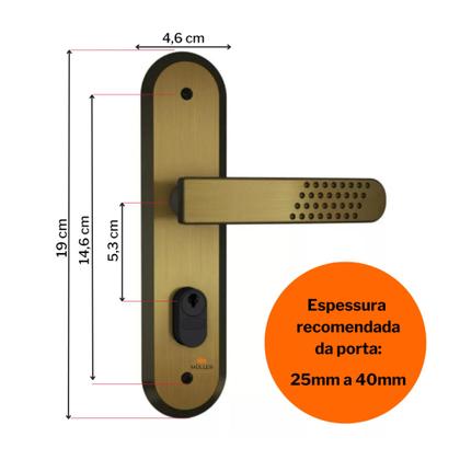 Imagem de Fechadura Reforçada Luxo para Porta de Madeira 1801/21 Oxidada Stam