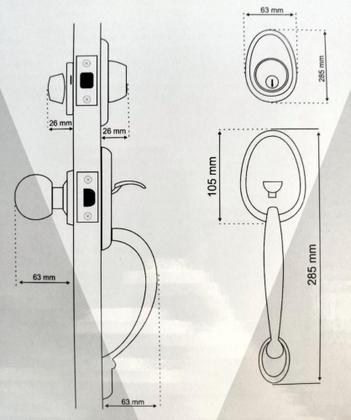Imagem de Fechadura Retrô Alça Blim Blim Dourado Ouro - Externa