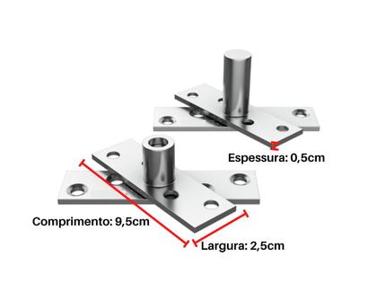 Fechadura Rolete Pivotante Tetra Stam 800 Roseta Redonda + Dobradiça Pino Pivotante 150kg Imagem de Fechadura Rolete Pivotante Tetra Stam 800 Roseta Redonda + Dobradiça Pino Pivotante 150kg