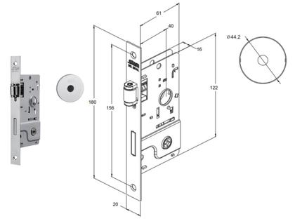 Imagem de Fechadura Rolete Stam 800 Tetra + Puxador Porta Pivotante 60cm Tubular + Dobradiça Pino Pivotante 150kg