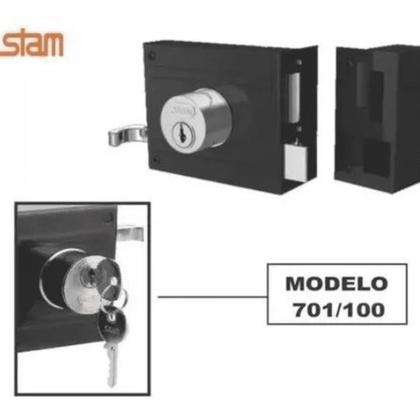 Imagem de Fechadura Sobrepor 701/100 Portão Preto Stam