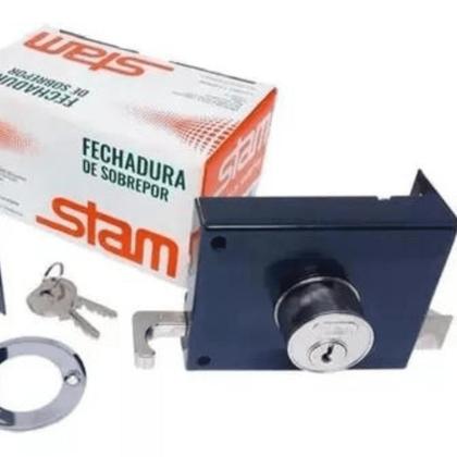 Imagem de Fechadura Sobrepor 701/100 Portão Preto Stam