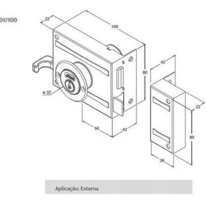 Imagem de Fechadura Sobrepor 701/100 Portão Preto Stam