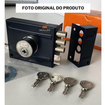 Imagem de Fechadura Sobrepor Anti-furto Stam Tetra 4 Chaves 3 Pinos Portão