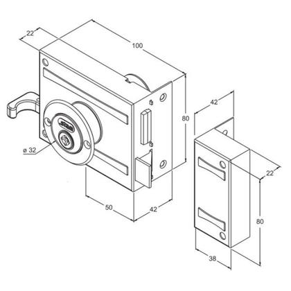 Imagem de Fechadura Stam 1701/100 Tetra Sobrepor Preta