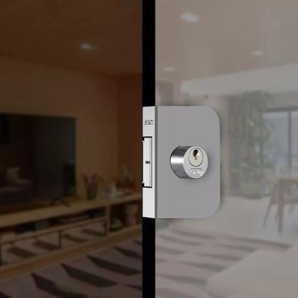 Imagem de Fechadura Stam 2002 Porta de Vidro Cilindro Redondo Cromado