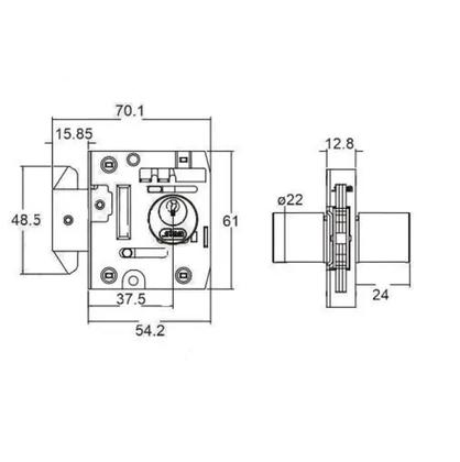 Imagem de Fechadura Stam 2002 Porta de Vidro Cilindro Redondo Cromado