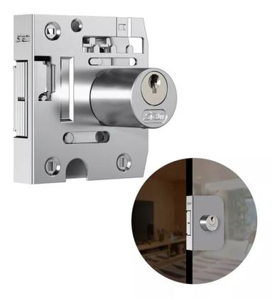 Imagem de Fechadura Stam 2002 Porta de Vidro Cilindro Redondo Cromado