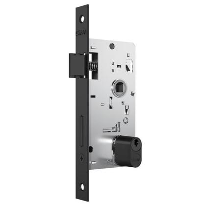 Imagem de Fechadura stam 803/39 roseta quadrada externa - preto fosco