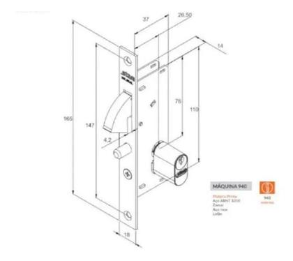 Imagem de Fechadura Stam 940 Porta Correr Gorje Inox