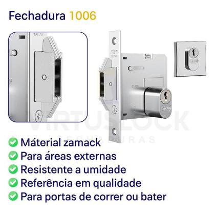 Imagem de Fechadura Stam Correr-bater Externa 1006 Cromado