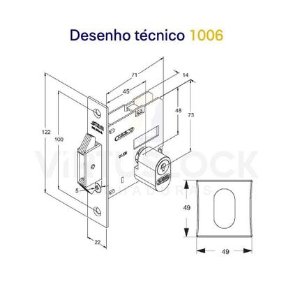 Imagem de Fechadura Stam Correr-bater Externa 1006 Cromado