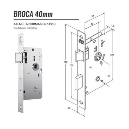 Imagem de Fechadura Stam Para Banheiro 40mm Inox 823/03