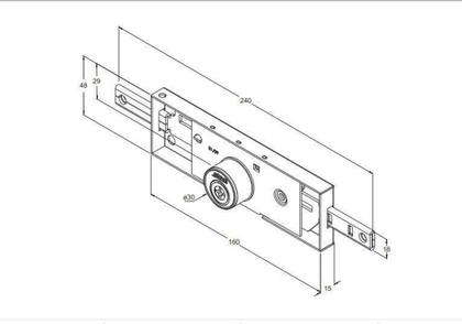 Imagem de Fechadura Stam para Porta de Enrolar Tetra Aço Inox 1201