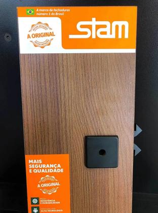 Imagem de Fechadura stam Porta de Correr banheiro Bico Papagaio duplo 1006 S preto fosco Roseta quadrada