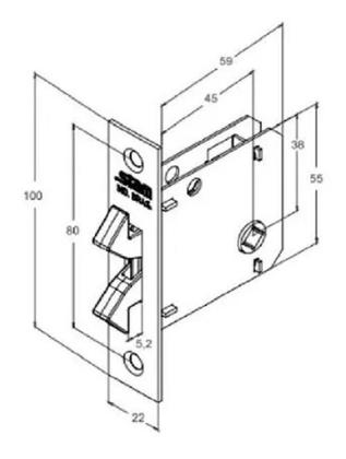 Imagem de Fechadura Stam Porta De Correr Wc 1006s Cromada Roseta Redonda