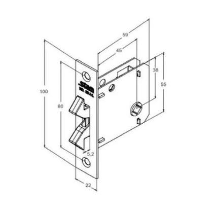 Imagem de Fechadura Stam Porta De Correr Wc 1006s Preto Fosco Roseta Redonda