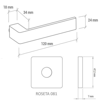 Imagem de Fechadura Tess Banheiro 55mm Cromo Acetinado CA M0964Z R0081 BZ1952 Imab