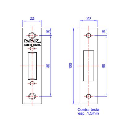 Imagem de Fechadura Tetra 140 2 Voltas Papaiz com 4 Chaves