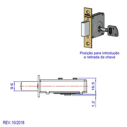 Imagem de Fechadura Tetra 140 2 Voltas Papaiz com 4 Chaves
