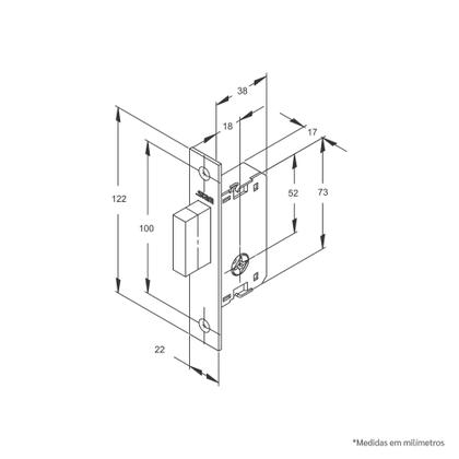 Imagem de Fechadura Tetra Auxiliar 1003 (PAR) Stam Inox Com 4 chaves