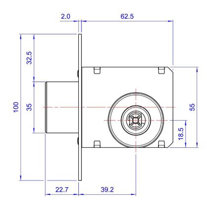 Imagem de Fechadura Trava Tetra Auxiliar 140 R68 Roseta Redonda Preto Fosco 40mm Papaiz