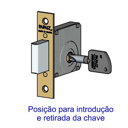 Imagem de Fechadura Trava Tetra Auxiliar 140 R68 Roseta Redonda Preto Fosco 40mm Papaiz