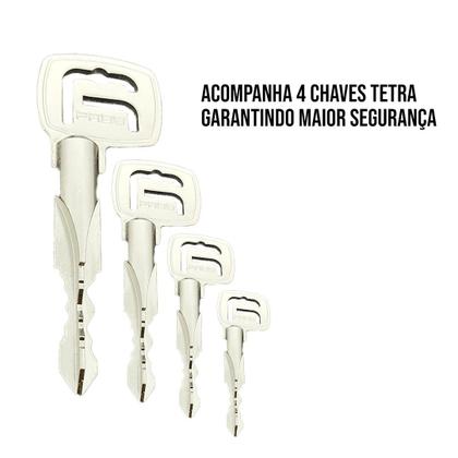 Imagem de Fechadura Trava Tetra Pado Dupla Mesma Chave Segredo Branco