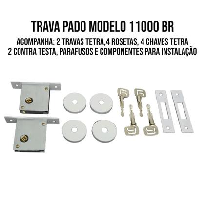 Imagem de Fechadura Trava Tetra Pado Dupla Mesma Chave Segredo Branco