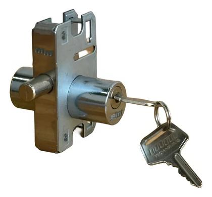 Imagem de Fechadura Vidro Blindex Porta De Bater Pino e Cilindro Redondo