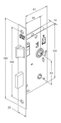 Imagem de Fechadura WC Preto Fosco  Carpi Stam- 824/33