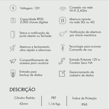 Imagem de Fechadura Wifi Ultra Magic Card Agl Controle Acesso Via App (2972)