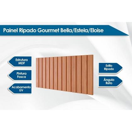 Imagem de Fechamento de Cozinha Modulado Painel Ripado Gourmet Bella 80cm Cinamomo - MGM