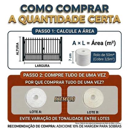 Imagem de Fechamento De Portão Fita Pvc Divisor De Grama 7x50 Metros + 50 Grampos