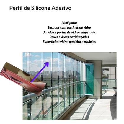 Imagem de Fechamento Perfil Sacada Silicone Adesivo Veda Sacadas 10m