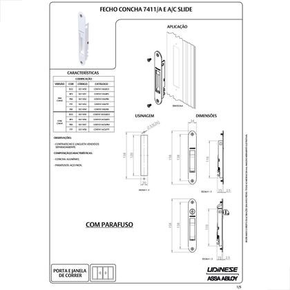 Imagem de Fecho Concha 7411/A Slide Sem Chave Preto