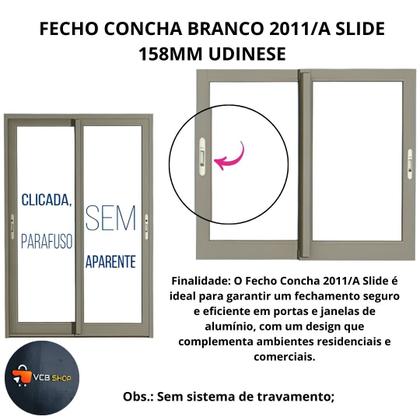Imagem de Fecho concha branco 2011/a slide 158mm janela porta aluminio udinese