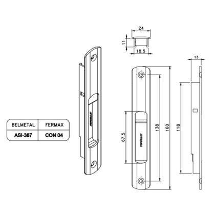 Imagem de Fecho Concha Cega Fermax Cinza
