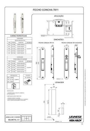 Imagem de Fecho Concha Janela Correr Alumínio Suprema Udinese - 7811