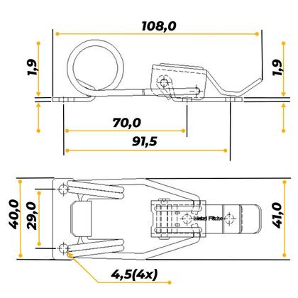 Imagem de Fecho de Ação Rápida de Tamanho Médio Com Mola Espiral 108 Mm