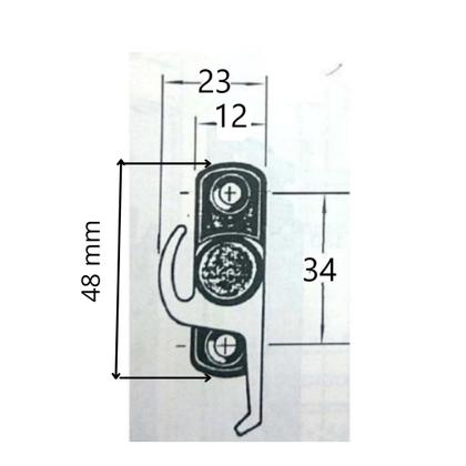 Imagem de Fecho lateral 2051 d/e brilho janela vitro porta l-16/20 par