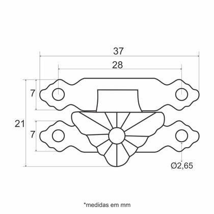 Imagem de Fecho Metalico Provençal para Artesanato em MDF e Madeira - Kit com 50 un