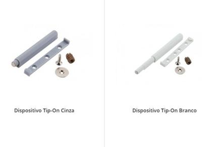 Imagem de Fecho Pulsador Tip-on Cinza Port/gav. Magnético 03 Pçs(4116)